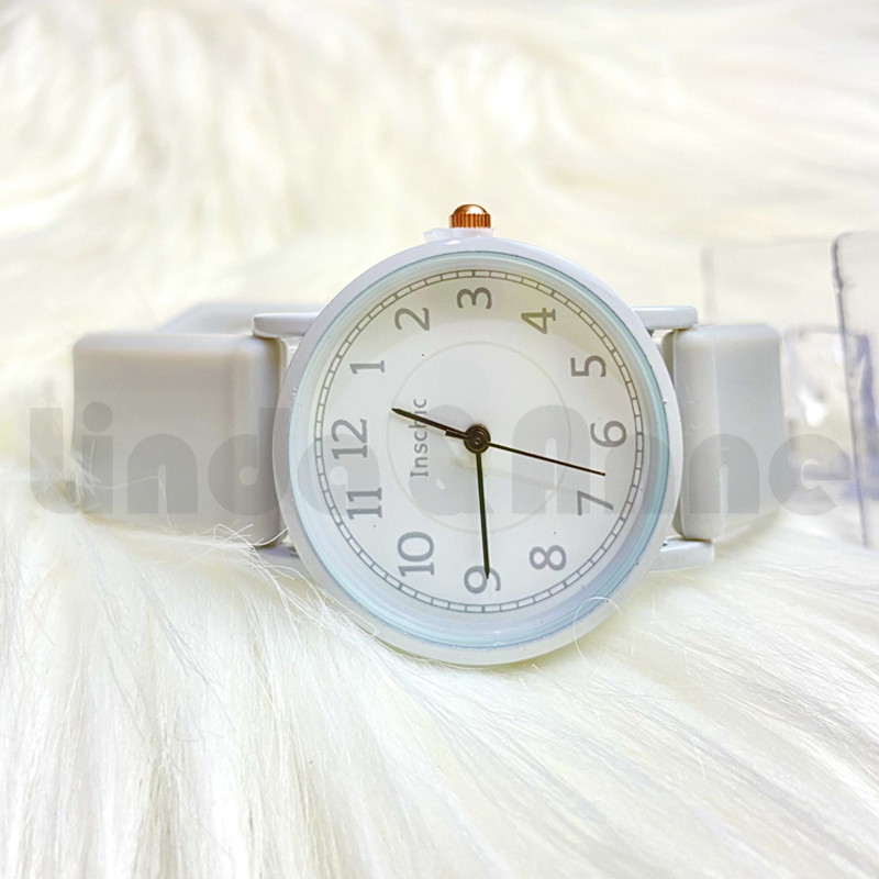 Jam Tangan Analog Pria Dan Wanita Strap Rubber Polos Daily Fashion Korea Watch