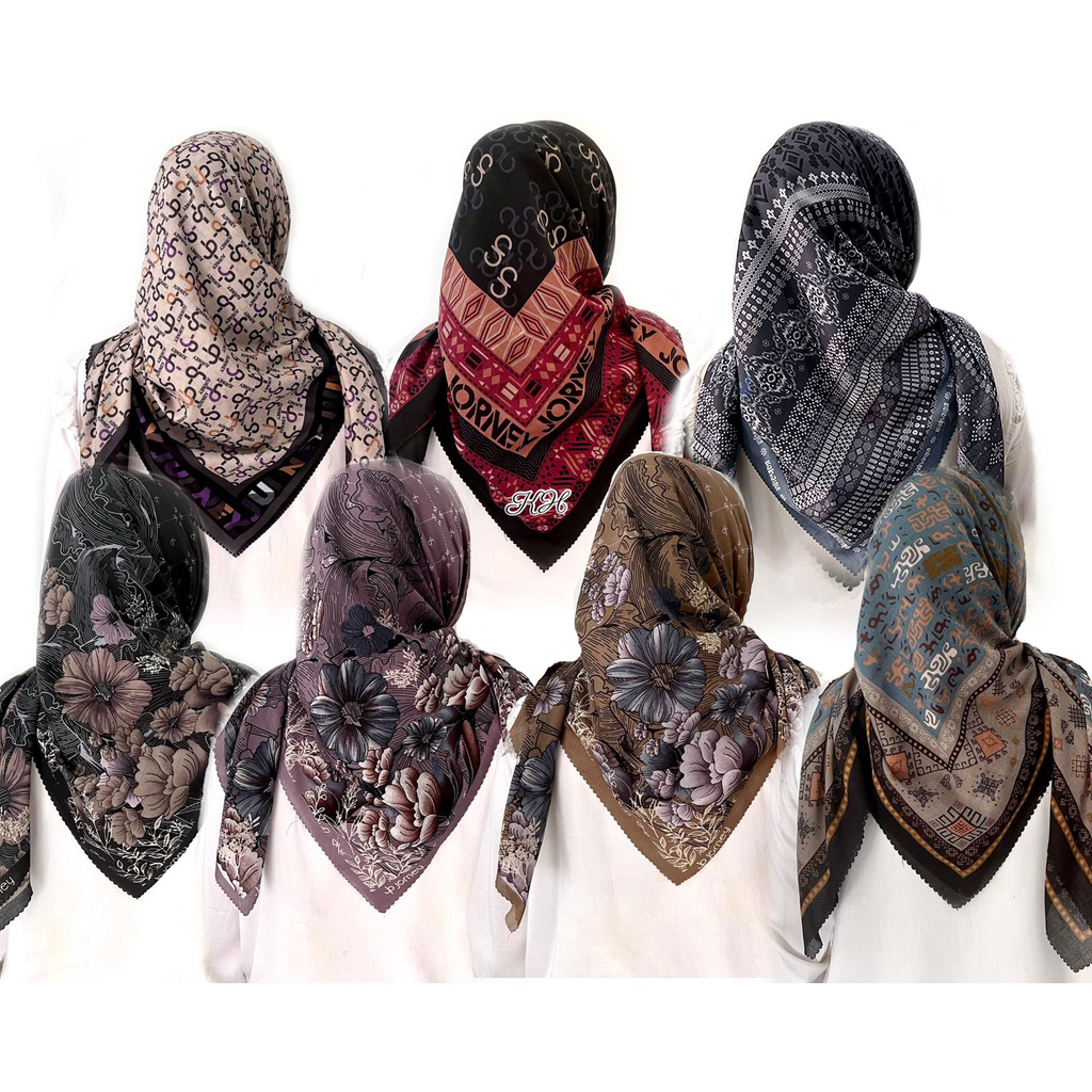 HIJAB SEGIEMPAT VOAL MOTIF ARMANI JP JURNEY M SERIES