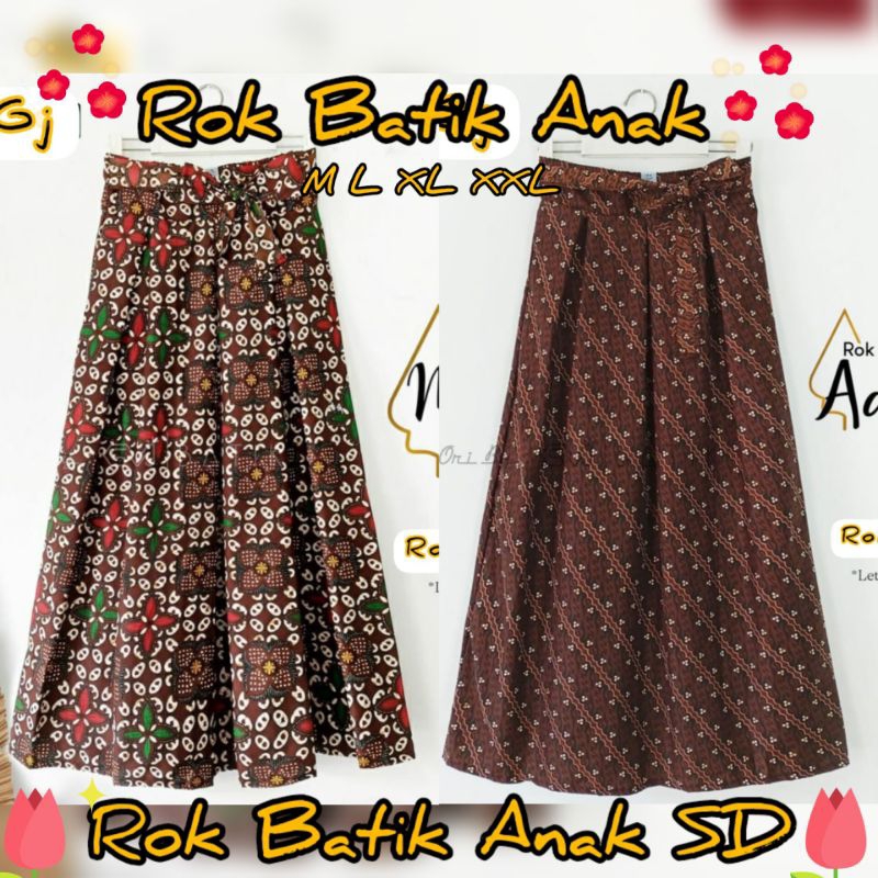 GROSIR ROK BATIK ANAK SD/SMP / ROK PANJANG ANAK M L XL XXL