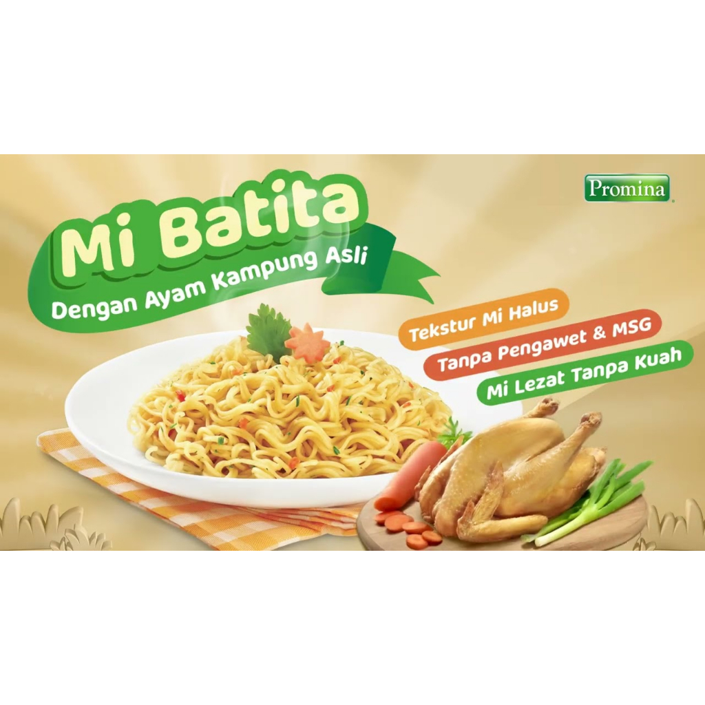 PROMINA MIE BATITA AYAM KAMPUNG SUP MIE AYAM&amp;SAYUR DAGING&amp;SAYUR 1+ TAHUN