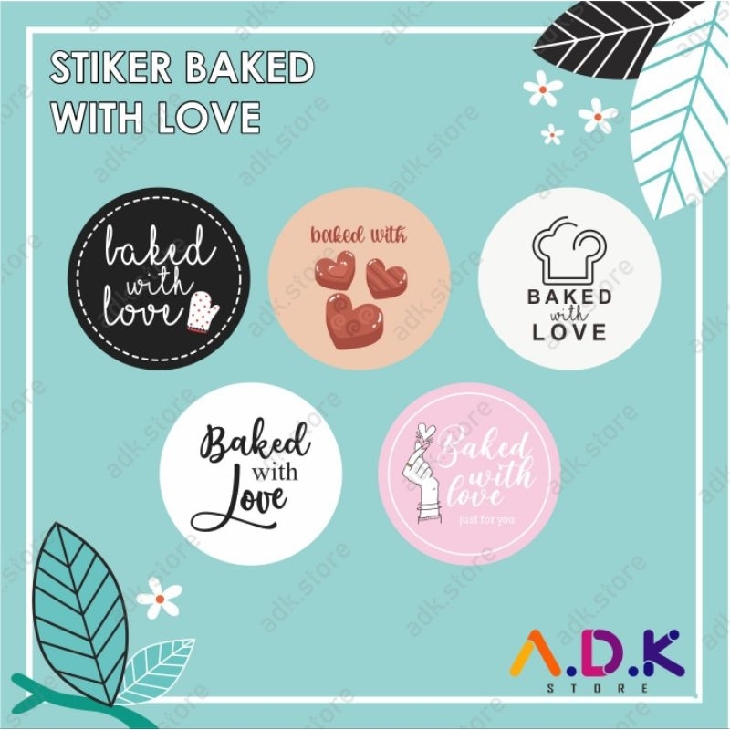 

[1 PACK] STIKER BAKED WITH LOVE | STIKER BOX MAKANAN