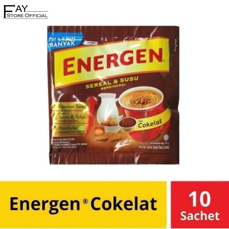 

ENERGEN COKLAT 32g RENCENG KEMASAN BARU ISI LEBIH BANYAK ( ISI 10 )