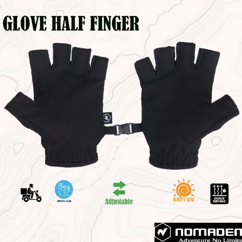 Sarung Tangan Motor Kulit Nomaden Eskai Half Finger