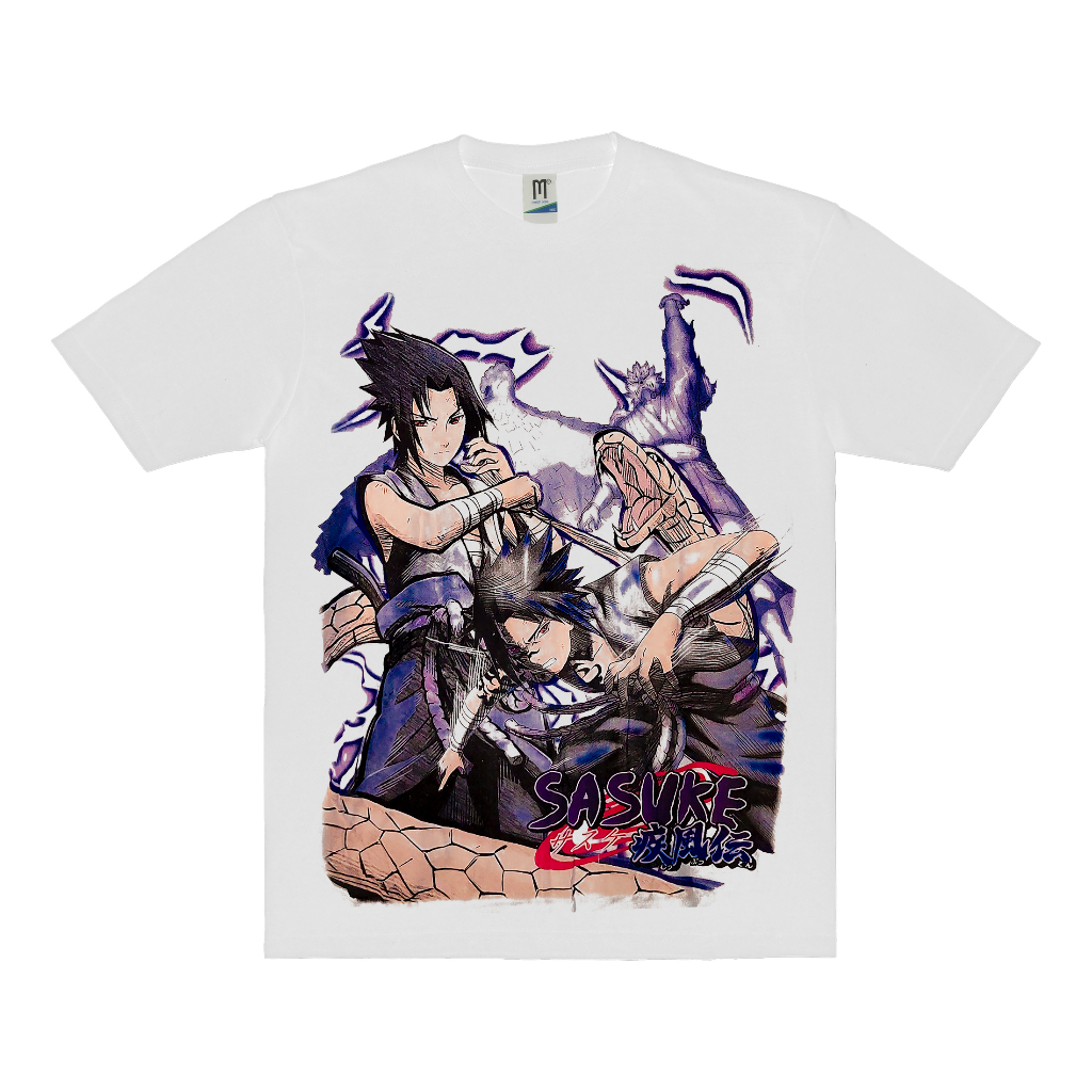 KAOS ANIME SASUKE VINTAGE | T-SHIRT ANIME SASUKE | ANIME SASUKE HITAM