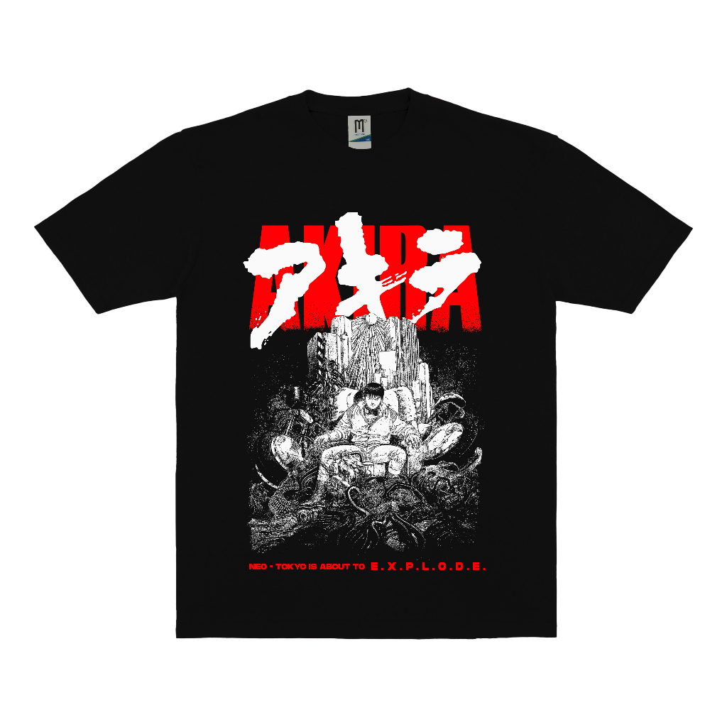 KAOS ANIME AKIRA EXPLODED VINTAGE | T-SHIRT ANIME AKIRA EXPLODED | AKIRA EXPLODED HITAM