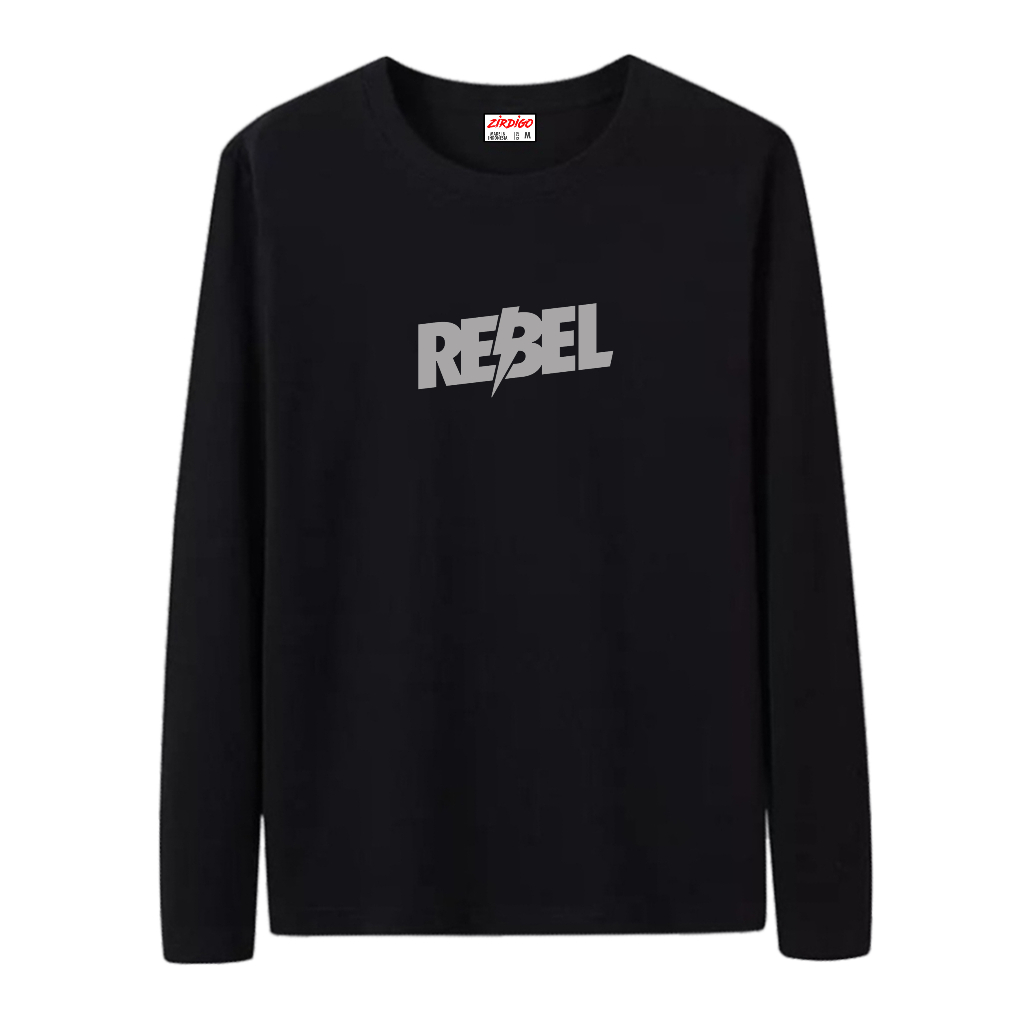 Zirdigo Kaos REBEL Tex Silver Lengan Panjang Print Quality