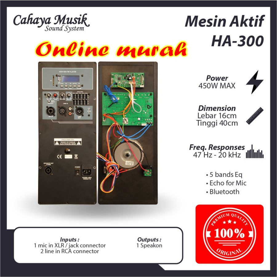 mesin speaker aktif power kit aktif ha300 ha 300 original