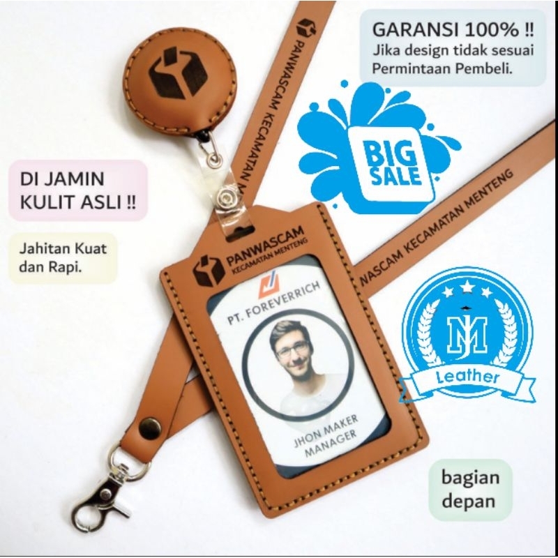 

Id card Holder Name Tag kulit Custom Nama dan Logo Perusahaan