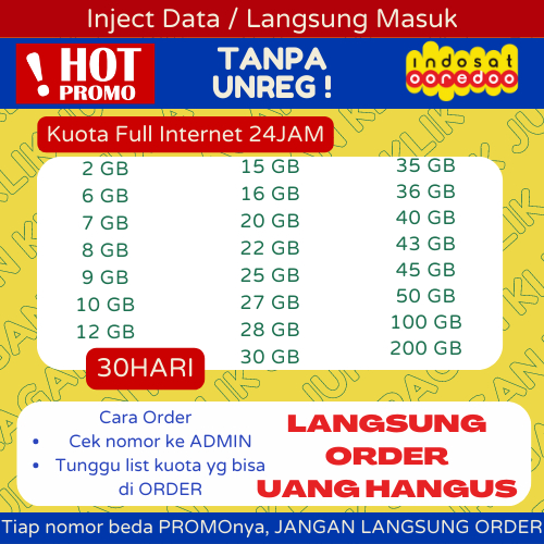 [ HOT PROMO ] PAKET KUOTA INDOSAT M3 FULL FREEDOM MURAH Only4U (WAJIB CEK NO DI CHAT dan baca deskri