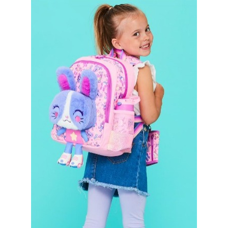 Smiggle Movin Junior Backpack Lunchbag Bunny Pink Purple