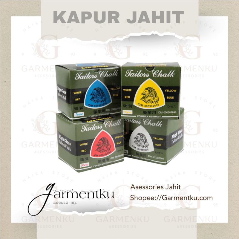 &quot; 10PCS &quot; Kapur Jahit Penanda Bahan - Tailor Chalk Merk LEO