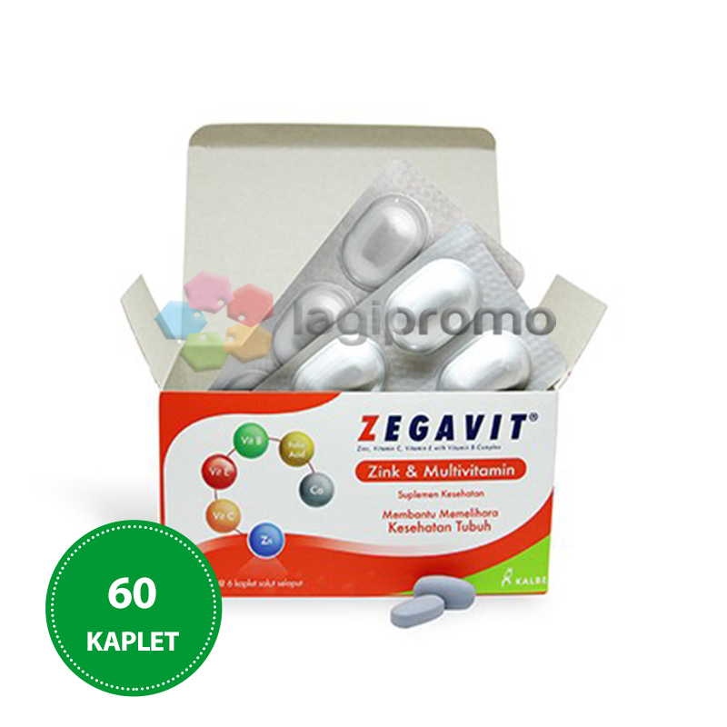 Kalbe Zegavit 60 Kaplet Vitamin C Zinc Suplemen Multivitamin Keluarga