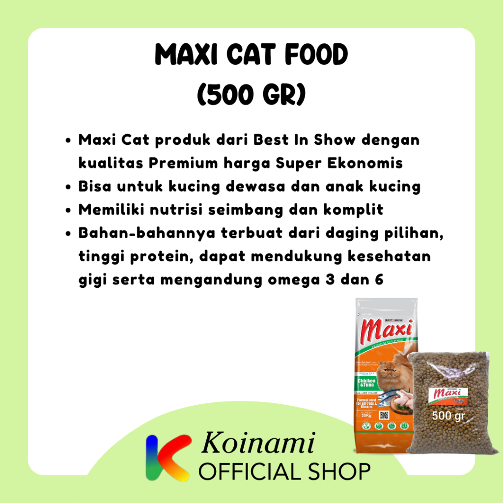 MAXI CHICKEN &amp; TUNA 500gr repack  / makanan kucing / cat food