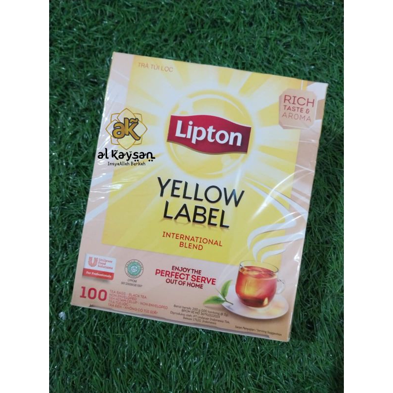 

LIPTON YELLOW LABEL ISI 100 Tea Bag NON envelope black tea HALAL