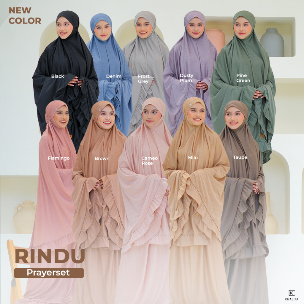 RINDU PRAYER SET/MUKENAH BAHAN ADEM