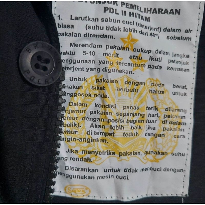 SERAGAM PDL HITAM Jatah brimob TACTICAL kain halus