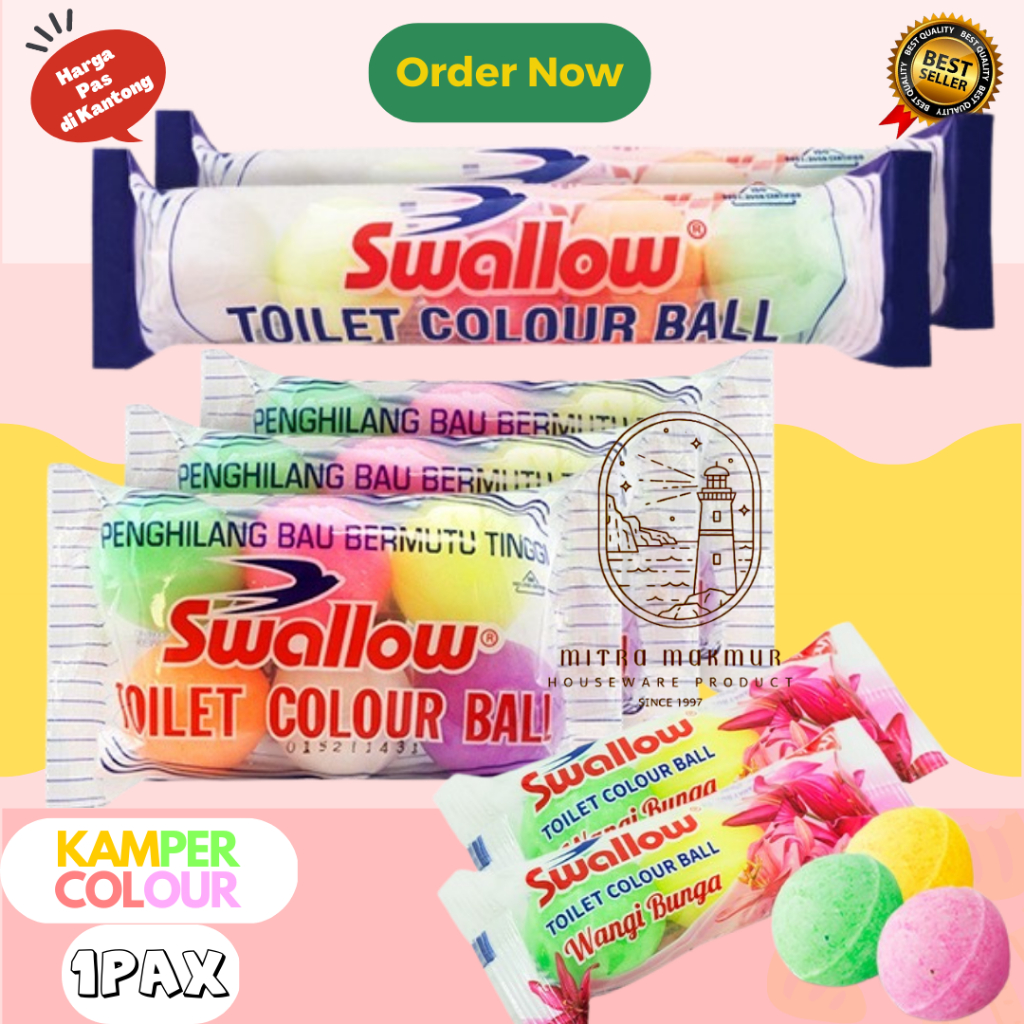 SALE!! SWALLOW KAMPER TOILET COLOUR BALL 3-5-6 PCS AROMA BUNGA KAMPER TOILET WARNA