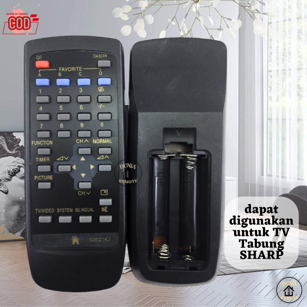 Remot Remote TV Tabung SHARP 0 21 KJ Hitam tanpa setting