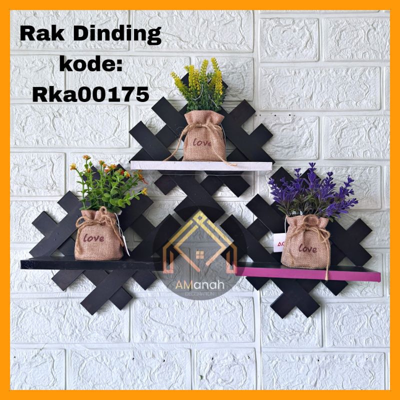 RAK DINDING HEXAGONAL RAK PAGAR MINI RKA0175 - RAK DINDING MINIMALIS PAGAR RAK HIAS GANTUNG Rak dinding kayu minimalis / rak pajang kayu kokoh dan kuat Bahan plywood kayu import berkualitas