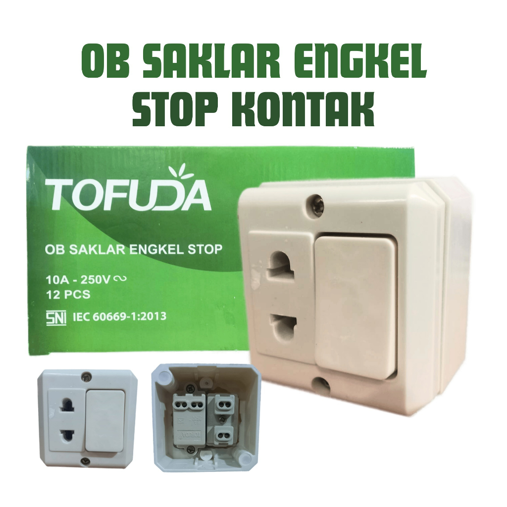 OB SAKLAR ENGKEL STOP KONTAK TOFUDA SAKLAR TEMPEL LUAR TEMBOK SINGLE out bow