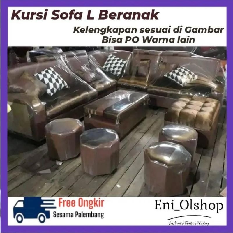 KURSI SOFA L Beranak, Meja + Bantal, Palembang