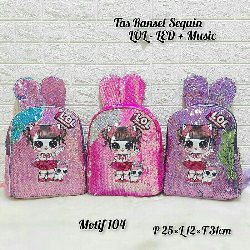 Tas Sequin LOL Unicorn Tas Ransel Usap Berubah Warna Tas Anak Sekolah