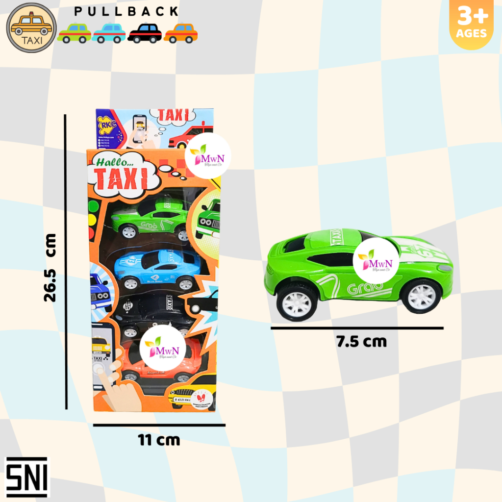 MWN.TOYS Mobil TAXI 4 pcs No.B 4321 RKC