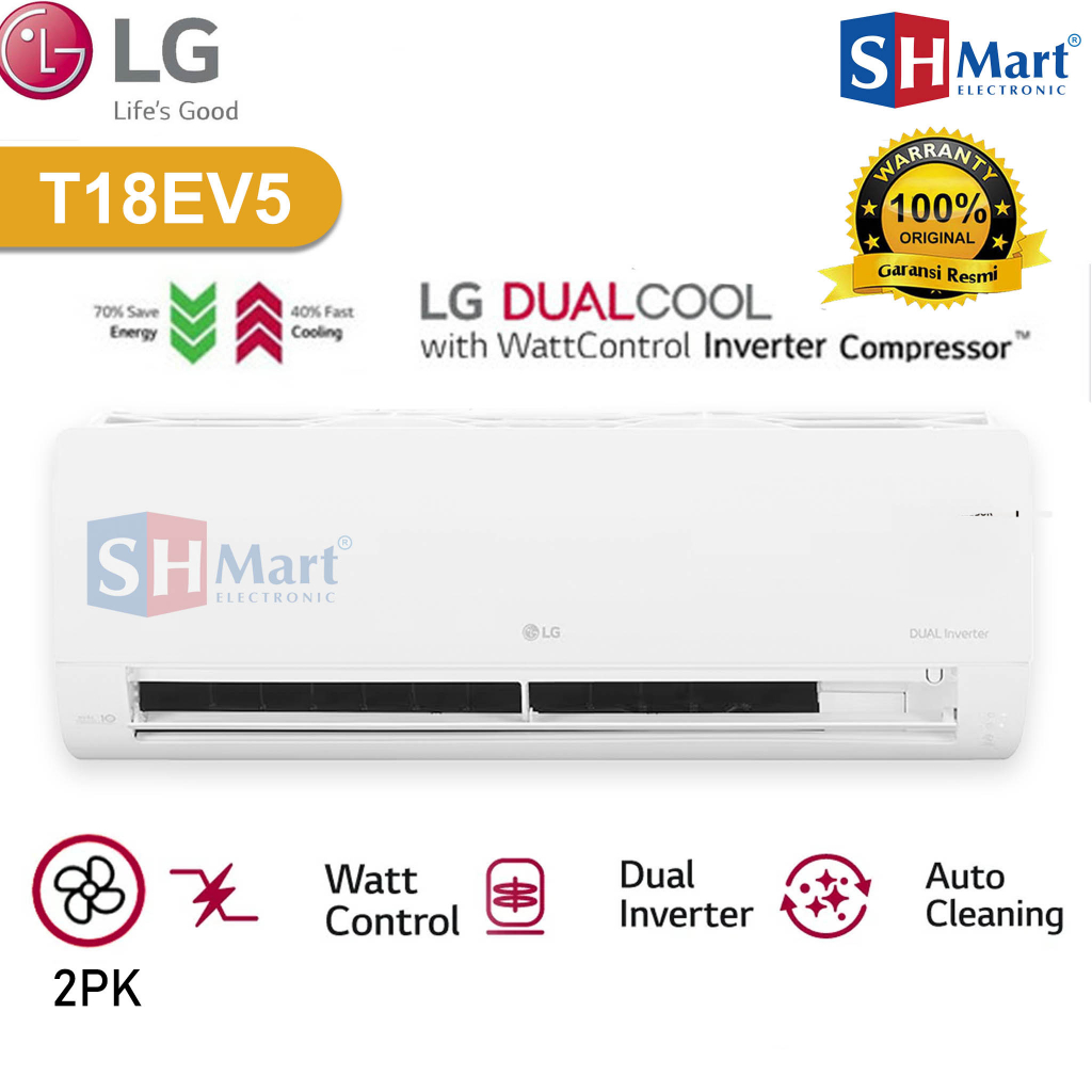 AC 2 PK LG T18EV5 INVENTER HEMAT LISTRIK GARANSI RESMI