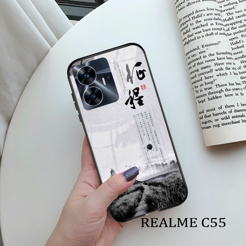 Softcase Glass Kaca Aesthetic [K118] REALME C55 Terbaru Casing Handphone-Pelindung Handphone