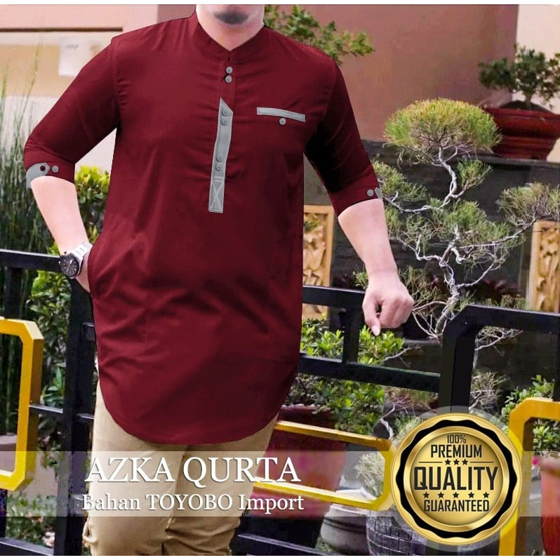 HOPYLOVY Baju Koko Pria bahan Toyobo Premium Asli Azka Qurta