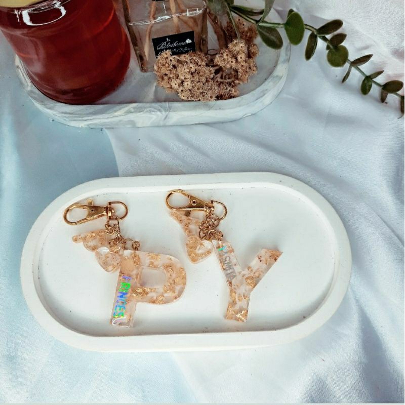 Custom Resin Keychain | Gantungan Kunci Huruf Angka Letter Alphabet Nama