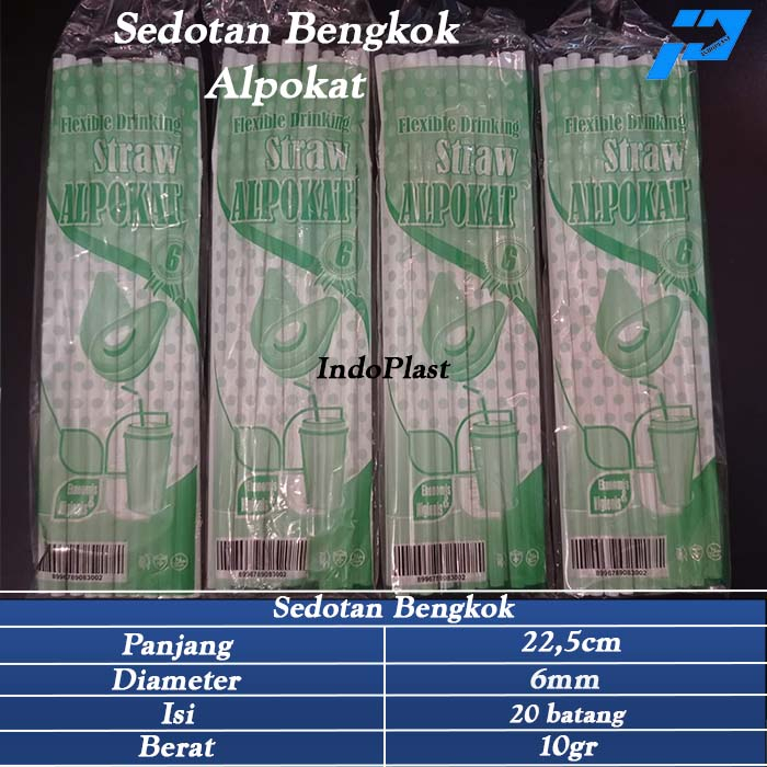 Sedotan Plastik/Sedotan Bengkok/Sedotan bengkok Alpokat Hijau Flexible