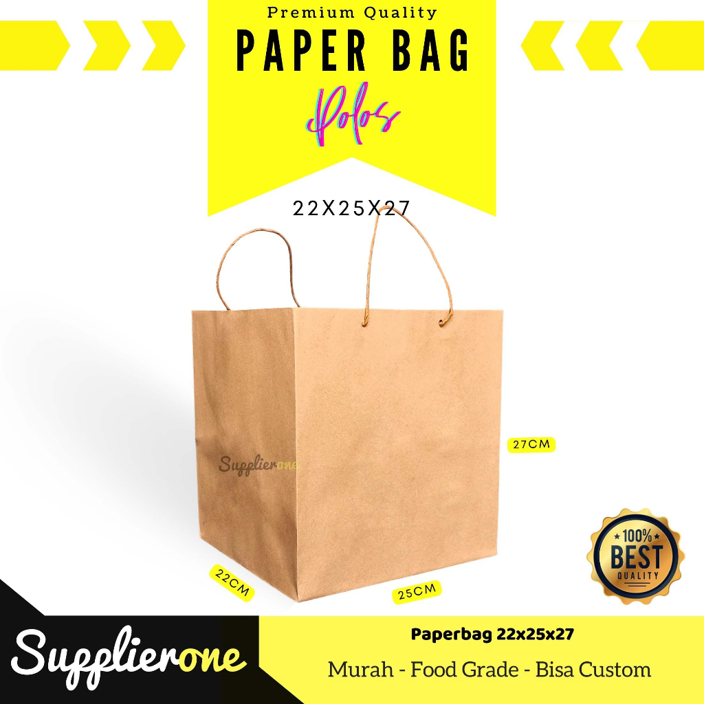 

Paper bag 22x25x27 Isi 12 Pcs / Kantong Kertas coklat / Paper Bag / Tas Makanan / Paper Bag Makanan / Paper Bag tas / Tas Kertas