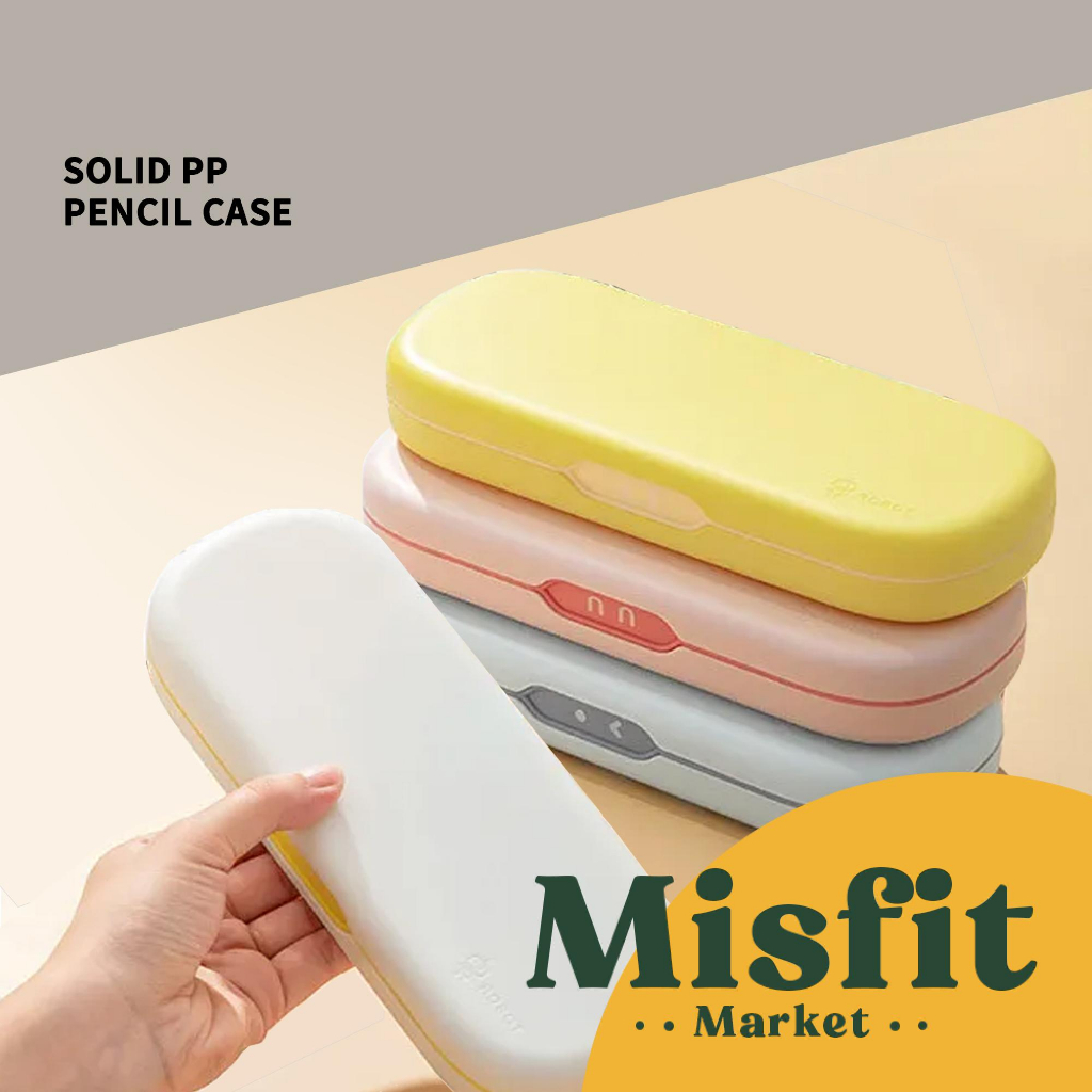 

Simple Solid Color PP Pencil Case Double Layer Storage Box Kotak Pensil 2 Layer