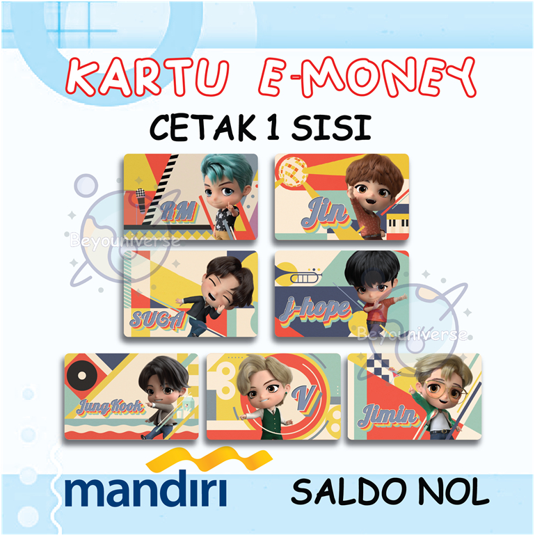 Kartu e-toll / MRT E-MONEY MANDIRI design BTS Tinytan Dynamite 1 SISI