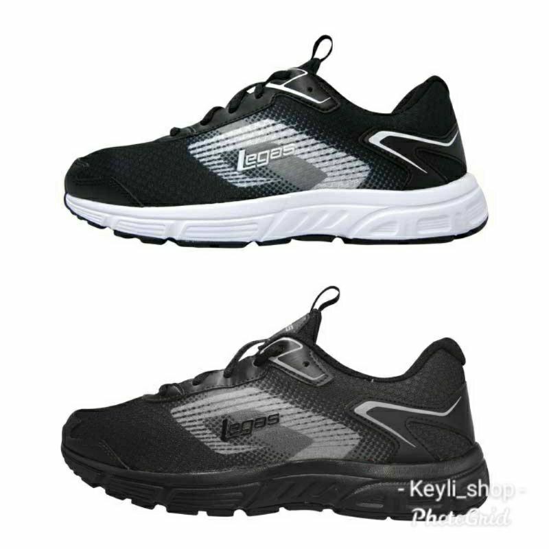 Sepatu League Legas Musca LA M Black Running Shoes Cowo Sneakers Pria Sepatu Sekolah Original Murah