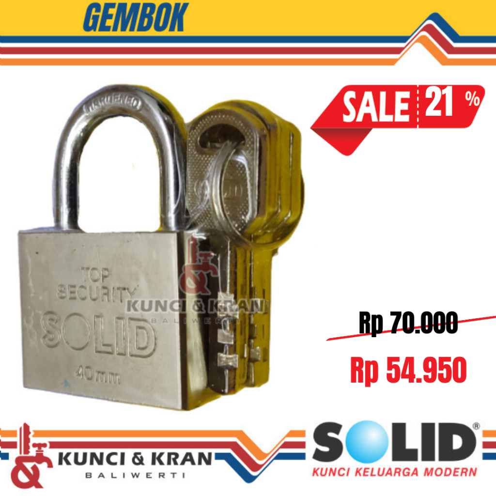 Gembok Pagar Rumah Solid 809 40 SN Gembok Murah Berkualitas Padlock Solid