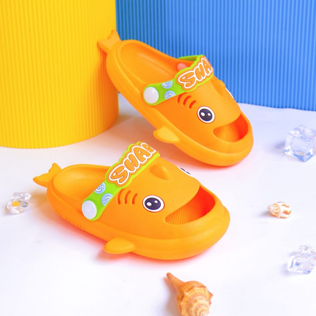 HappyOliver Sandal HEPI SHARK Anak Laki laki Perempuan Bahan Bagus Model Lucu Import Termurah Kekinian