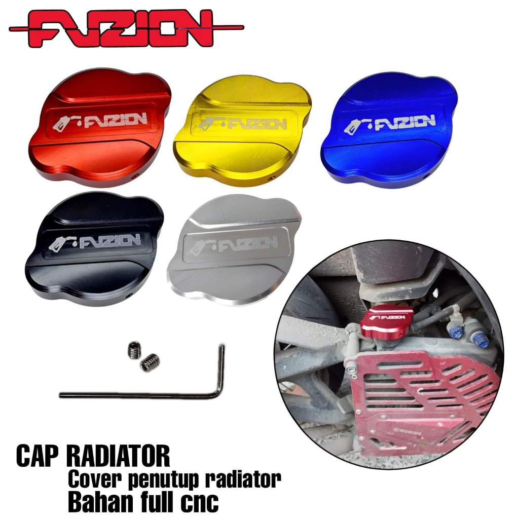 PROMO TUTUP RADIATOR CNC UNIVERSAL FUZION CAP RADIATOR UNIVERSAL UNTUK SEMUA JENIS MOTOR BISA DIPAKAI