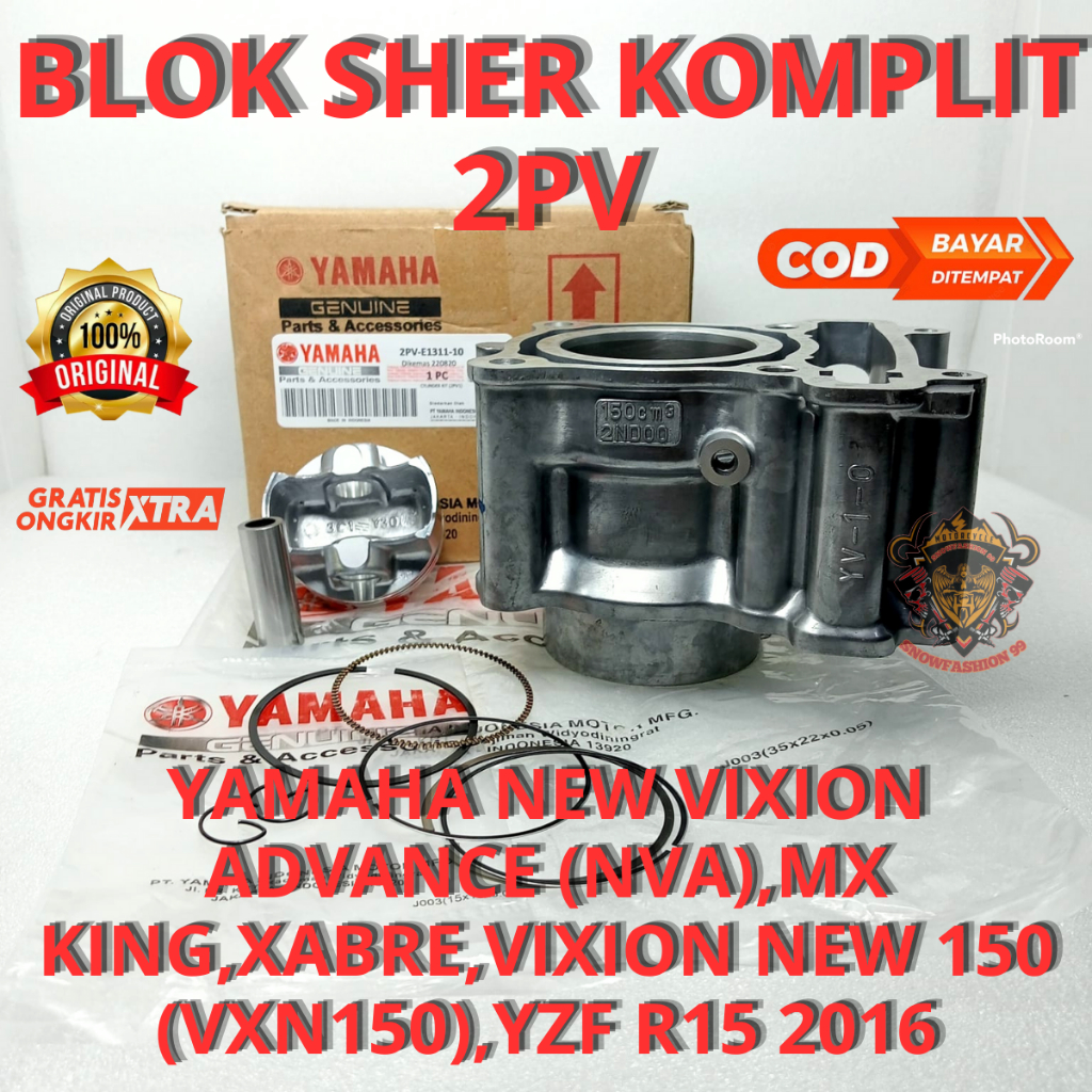 BLOK SEHER MX KING 2PV BLOK PISTON RING SET YAMAHA MX KiNG , VIXION NEW 150 ,XABRE , NVA YZF R15 201