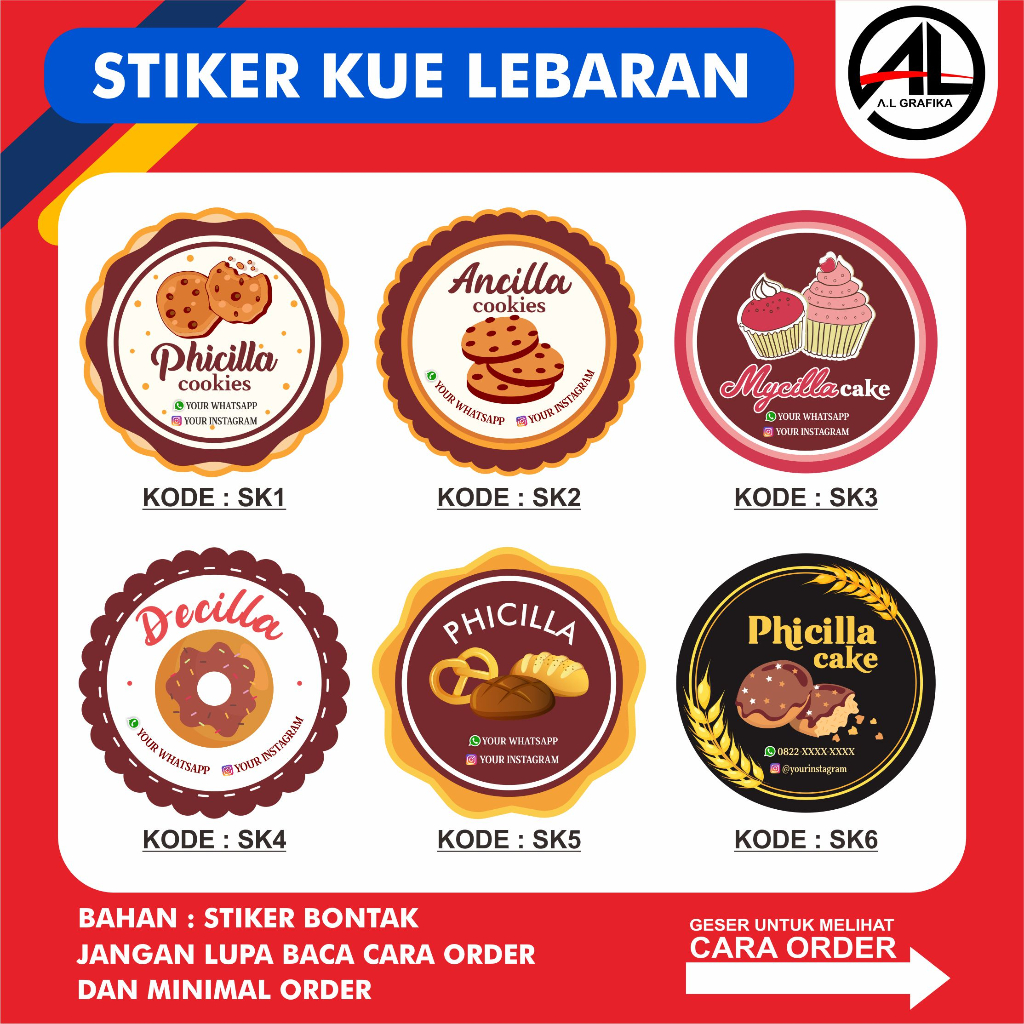 

stiker kue lebaran label kue stiker idul fitri stiker makanan stiker toples