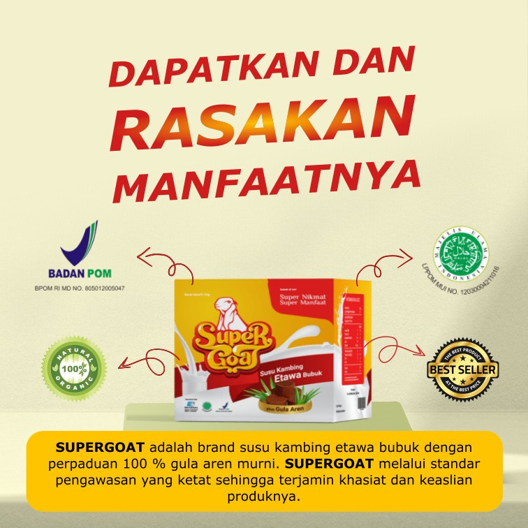 

SUPER GOAT - Susu Kambing Etawa dengan gula aren