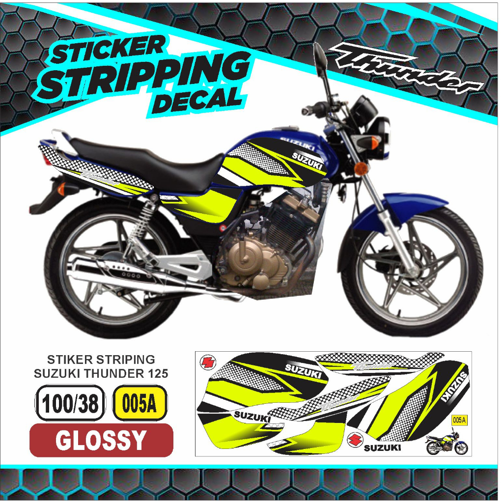 striping motor Suzuki Thunder 125 / variasi Suzuki Thunder 125 / decal Suzuki Thunder 125
