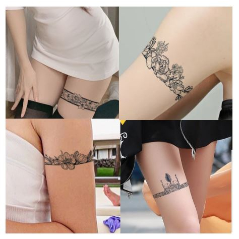 Tatto Semi Permanen Tahan Lama Motif Arm Band Lingak Lengan Pergelangan Tangan Aesthetic Tattoo Stic