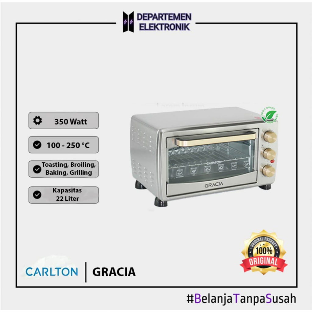 OVEN LISTRIK CARLTON GRACIA 22L GARANSI RESMI