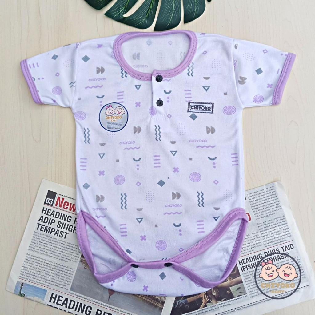 3 Pcs Jumper Bayi Jumpsuit Segitiga SERIAN LILAC Chiyoko Baby