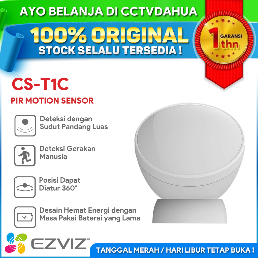 EZVIZ T1C PIR HUMAN MOTION MINI SENSOR PEEL AND STICK INSTALLATION