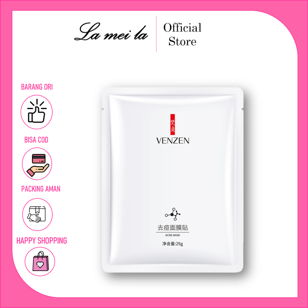 VEZE Sheet Mask Hydra Whitening and Brightening &amp; Acne Venzen Moist (Putih)