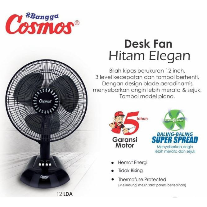 Kipas Angin Meja / Desk fan Cosmos 12 inch 12-LDA