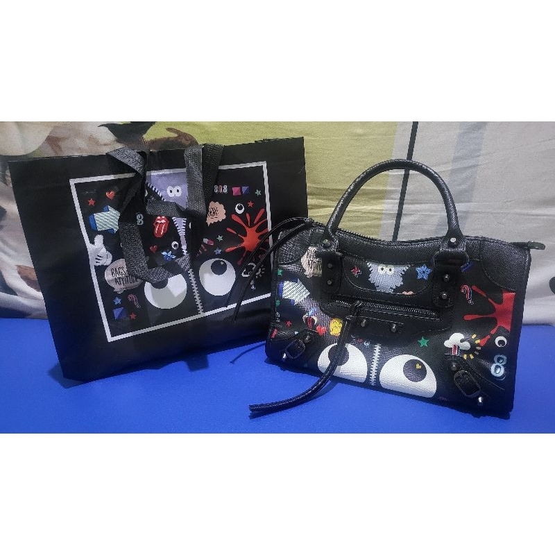 TAS HUER HEVAY EYE THEME TOTE BAG